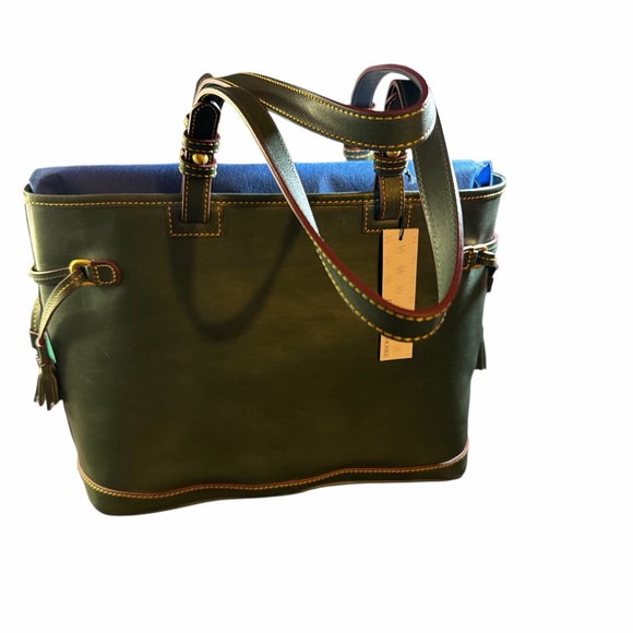 Dooney & Bourke Olive Green Leather Shoulder Bag With Dusty - Picture 2 of 2
